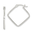 Sterling Silver Square Hoop Earrings, Sleek Geometric Design, Modern Minimalist Style for Women