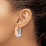 Sterling Silver Twisted Teardrop Hoop Earrings, Two-Tone Rose Gold Finish, Lightweight Design