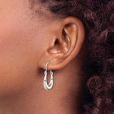 Sterling Silver Teardrop Hoop Earrings, Sleek Polished Finish, Minimalist Modern Design
