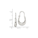 Sterling Silver Teardrop Hoop Earrings, Sleek Polished Finish, Minimalist Modern Design
