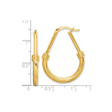 Sterling Silver Twisted Hoop Earrings, Teardrop Shape with Rope Texture and Hinged Closure