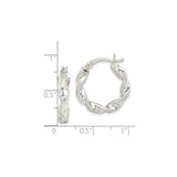 Sterling Silver Twisted Hoop Earrings with Polished and Textured Rope Design