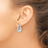 Sterling Silver Teardrop Filigree Hoop Earrings with Ornate Scroll and Vine Design