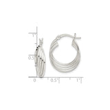 Sterling Silver Twisted Hoop Earrings with Layered Ribbed Design and Polished Finish