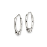 Sterling Silver Hoop Earrings with Polished Bead and Wrapped Wire, Boho Tribal Style