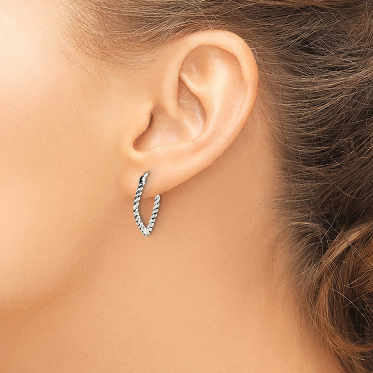 Sterling Silver Twisted Hoop Earrings, Polished Rope Design, Bold Statement Style for Women