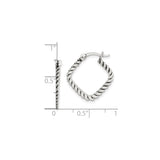 Sterling Silver Twisted Hoop Earrings, Polished Rope Design, Bold Statement Style for Women