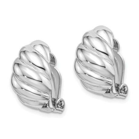 Sterling Silver Clip On Huggie Hoop Earrings Twisted Rope