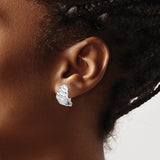 Sterling Silver Clip On Huggie Hoop Earrings Twisted Rope