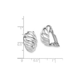 Sterling Silver Clip On Huggie Hoop Earrings Twisted Rope