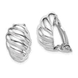 Sterling Silver Clip-On Hoop Earrings for Women, Twisted Rope Design with Polished Domed Finish, Non-Pierced Huggie Style, Classic Everyday Silver Hoops for Formal Wear, Lightweight and Sculpted