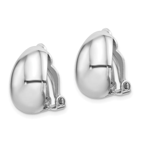 Sterling Silver Clip On Hoop Earrings Domed High Polish