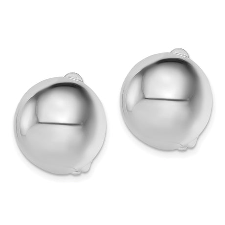 Sterling Silver Clip On Earrings Domed Half Sphere Polished
