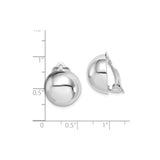 Sterling Silver Clip On Earrings Domed Half Sphere Polished