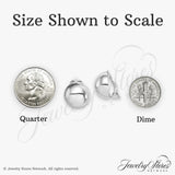Sterling Silver Clip-On Earrings, Domed Half-Sphere Design with Smooth Rounded Finish for Women