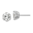 Sterling Silver Stud Earrings with Large Round Cubic Zirconia and Filigree Detailing