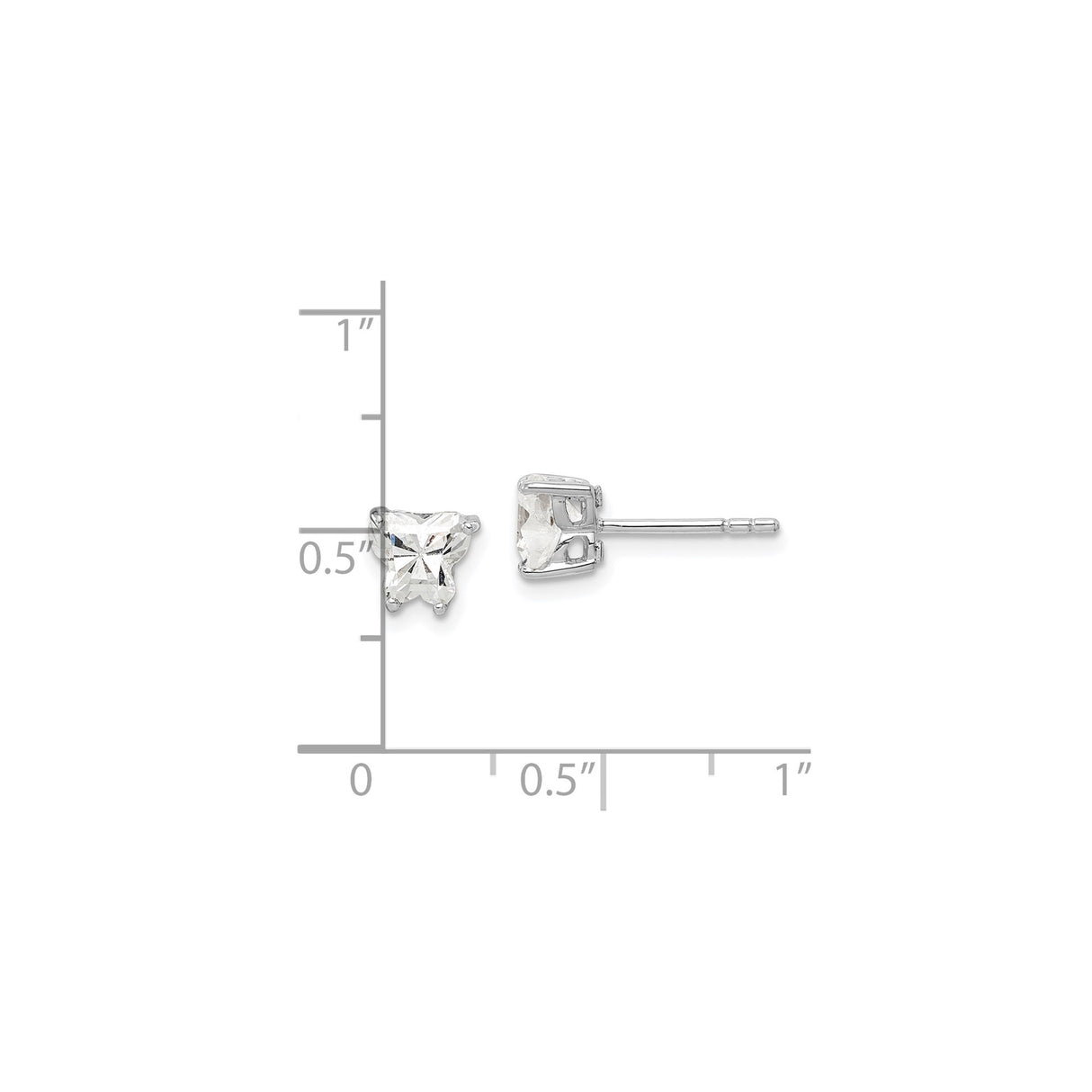 Sterling Silver Butterfly Stud Earrings with Cubic Zirconia, Dainty Nature-Inspired Jewelry for Women