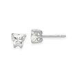 Sterling Silver Butterfly Stud Earrings with Cubic Zirconia, Dainty Nature-Inspired Jewelry for Women