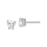 Sterling Silver Butterfly Stud Earrings with Cubic Zirconia, Dainty Nature-Inspired Jewelry for Women