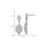 Sterling Silver Leaf Drop Earrings with Cubic Zirconia, Botanical Design Dangle Jewelry for Women