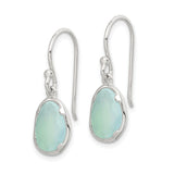 Sterling Silver Drop Earrings with Faceted Aqua Gemstones, Lightweight Minimalist Design