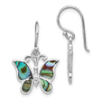 Sterling Silver Butterfly Dangle Earrings with Abalone Shell Inlay, Nature-Inspired Boho Design for Women