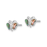Sterling Silver Butterfly Stud Earrings with Abalone Shell Inlay, Nature Inspired Design