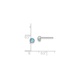Sterling Silver Stud Earrings with Created Opal, Round Bezel Set Minimalist Design for Women