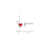 Sterling Silver Heart Stud Earrings with Red Enamel Double Heart Design for Women and Teens