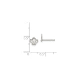 Sterling Silver Crown Stud Earrings with Openwork Design, Minimalist Princess Style for Women