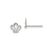 Sterling Silver Crown Stud Earrings with Openwork Design, Minimalist Princess Style for Women