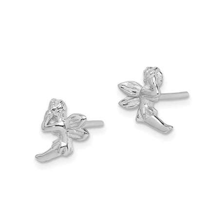 Sterling Silver Fairy Stud Earrings Winged Design No Stone