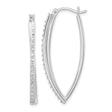 Sterling Silver Hoop Earrings with Diamond Mystique, Marquise Double Line Channel Set Design