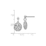 Sterling Silver Dangle Earrings with Round Openwork Filigree Discs, Lightweight Geometric Design