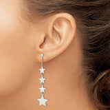 Sterling Silver Dangle Earrings with Cascading Star Motif, Celestial Drop Design for Women