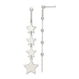Sterling Silver Dangle Earrings with Cascading Star Motif, Celestial Drop Design for Women