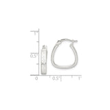 Sterling Silver Hoop Earrings with Carved Geometric Pattern, Tribal Inspired Boho Style for Women