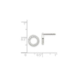 Sterling Silver Circle Stud Earrings with Cubic Zirconia, Open Geometric Minimalist Design
