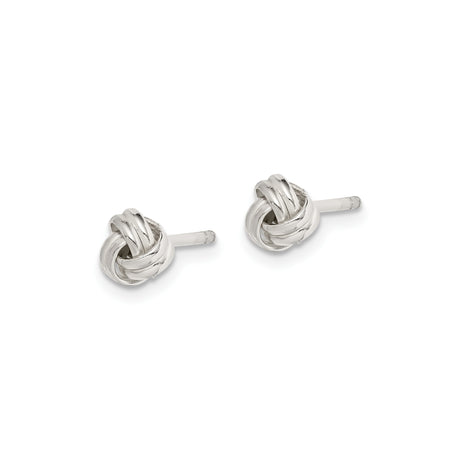Sterling Silver Love Knot Stud Earrings Intertwined Design