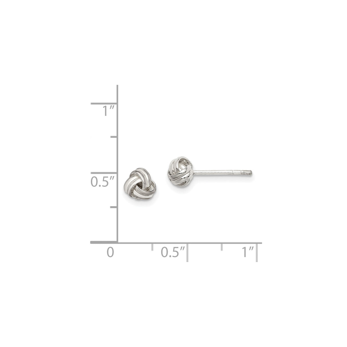 Sterling Silver Love Knot Stud Earrings Intertwined Design