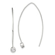 Sterling Silver Threader Earrings with Cubic Zirconia, Modern Linear Drop Design