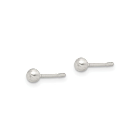 Sterling Silver Ball Stud Earrings, Polished Minimalist Round Design for Women