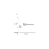 Sterling Silver Ball Stud Earrings, Polished Minimalist Round Design for Women