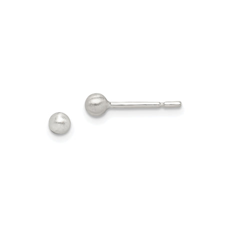 Sterling Silver Ball Stud Earrings, Polished Minimalist Round Design for Women