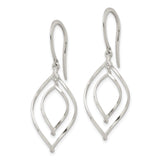 Sterling Silver Dangle Earrings with Twisted Open Teardrop and Infinity Design