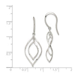 Sterling Silver Dangle Earrings with Twisted Open Teardrop and Infinity Design