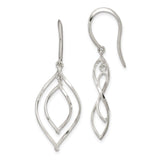 Sterling Silver Dangle Earrings with Twisted Open Teardrop and Infinity Design
