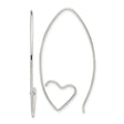 Sterling Silver Fish Hook Earrings with Open Ichthys Heart Design, Religious Dangle Style