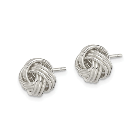 Sterling Silver Love Knot Stud Earrings Interwoven No Stone