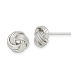 Sterling Silver Love Knot Stud Earrings for Women with Interwoven Knot Design, Symbol of Unity and Eternal Love, Elegant Everyday Silver Jewelry, Minimalist Classic Style for Daily Wear